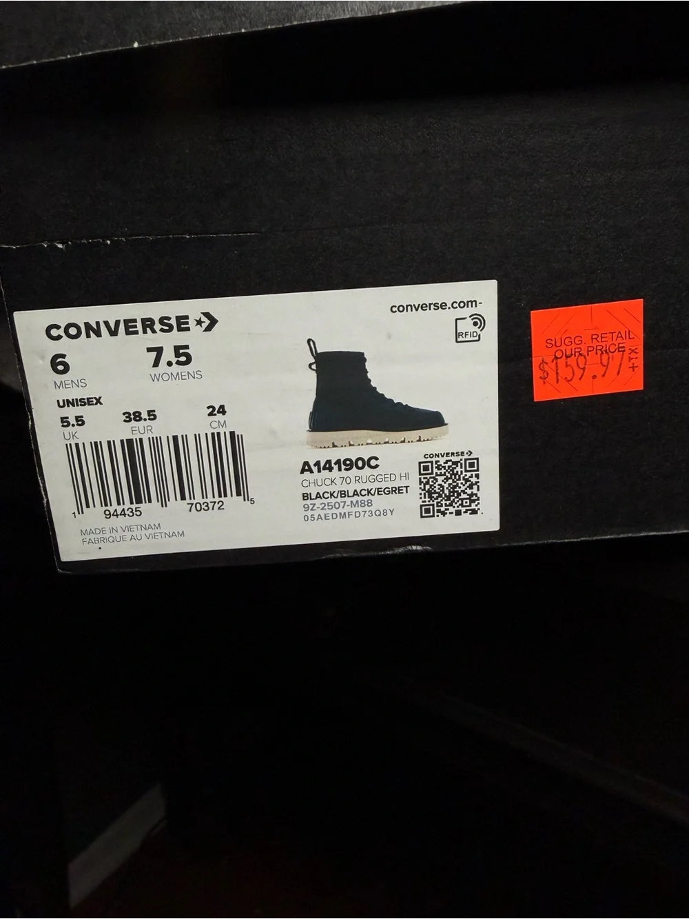Chuck 70 Rugged Waterproof Boot | Sz 6